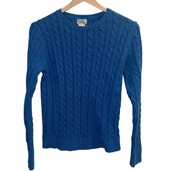 L.L. Bean Vintage Women's Classic Cable-Knit Crew Neck Sweater Size S y2k Preppy - Picture 1 of 4